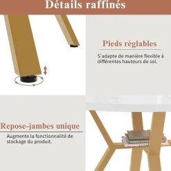 Ensemble Table et Chaises - Table Ronde et 4 Chaises Velours, Salle à Manger Moderne, Blanc et Vert