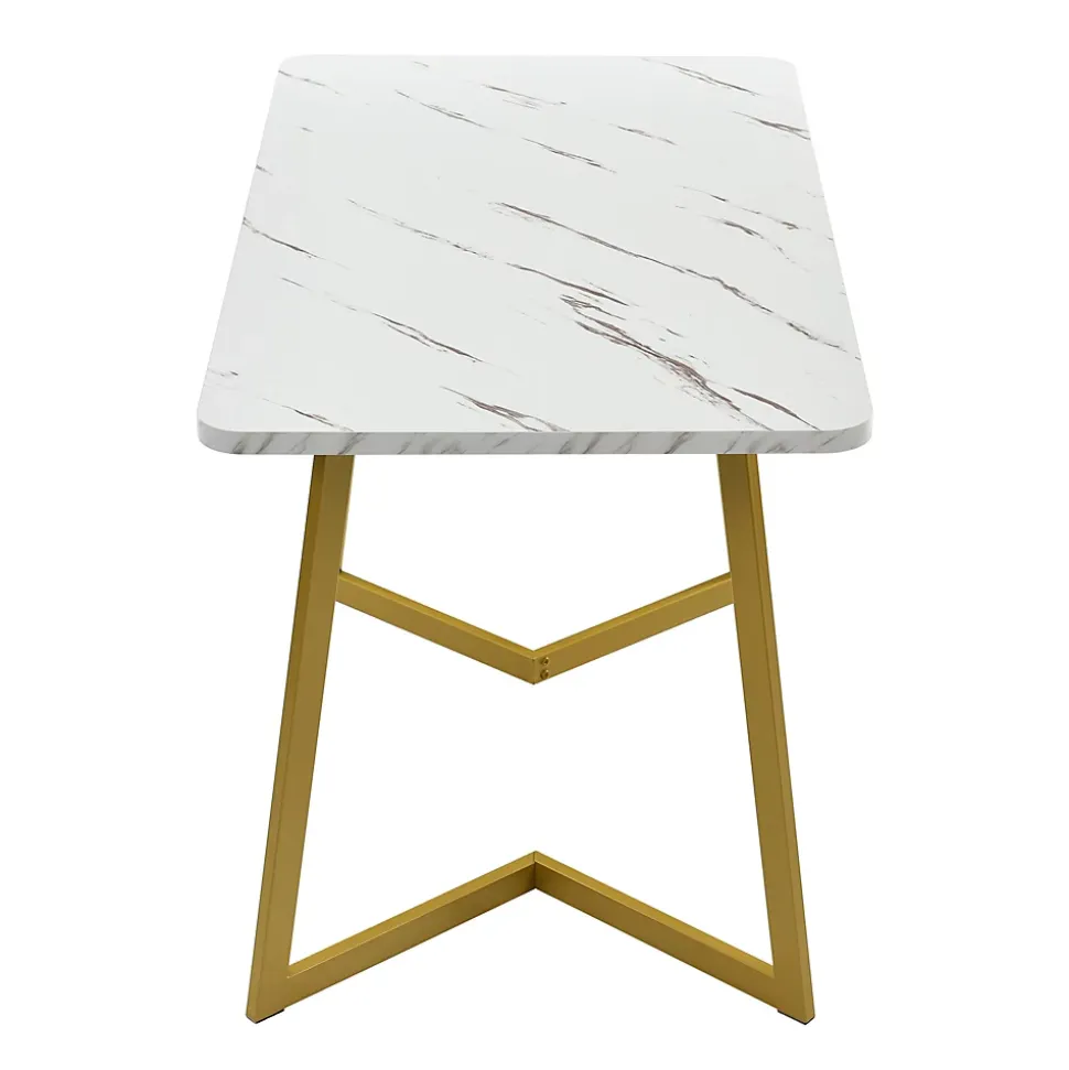 Ensemble table et chaises 117x68x75 cm rectangulaire en MDF avec 4 chaises velours noir, pieds métal doré
