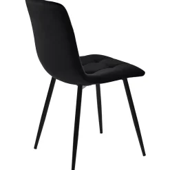 Ensemble table et chaises 120x80x75 cm extensible 160x80 cm avec 4 chaises en velours, structure métal moderne