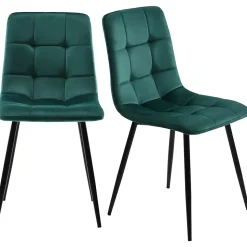 Ensemble table et chaises 115,5x100x75 cm table hexagonale marbré avec 4 chaises velours vert, piètement métal