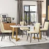 Ensemble Table et Chaises - Table Rectangulaire et Chaises Velours, Pieds Métal Doré, MDF Salle à Manger, 117x68x75 cm, Beige