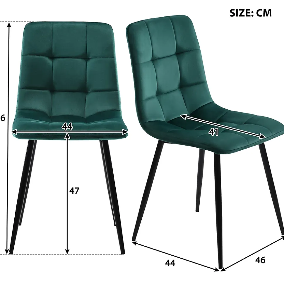 Ensemble table et chaises 117x75x75 cm rectangulaire avec 4 chaises assise rembourrée, pieds métal doré