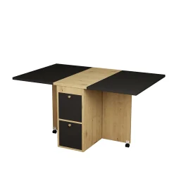 Ensemble table et chaises 120x80x75 cm rectangulaire extensible et rabattable avec 4 chaises style moderne