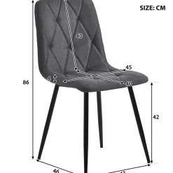 Ensemble Table et Chaises - Table Rectangulaire et Chaises Lin, Pieds Métal Doré, MDF Salle à Manger, 117x68x75 cm, Gris