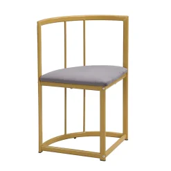 Ensemble table et chaises 140x90x75 cm avec 6 chaises, table rectangulaire en MDF et structure métal doré