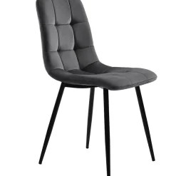 Ensemble table et chaises 120x70x75 cm 4 chaises, table rectangulaire pieds métal doré, chaises velours gris
