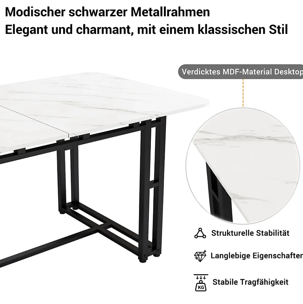 Ensemble Table et Chaises - Table Rectangulaire en MDF avec 4 Chaises en Velours, Pieds Métal Noir - Blanc et Vert Foncé