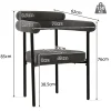 Ensemble table et chaises 140x80x75 cm avec 4 chaises assise en velours et structure métal, style moderne