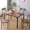 Ensemble table et chaises 108x65x75 cm avec 4 chaises table rectangulaire structure métal finition brun