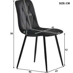 Ensemble table et chaises table ronde 100x75 cm avec 4 chaises en velours vert et pieds métal dorés