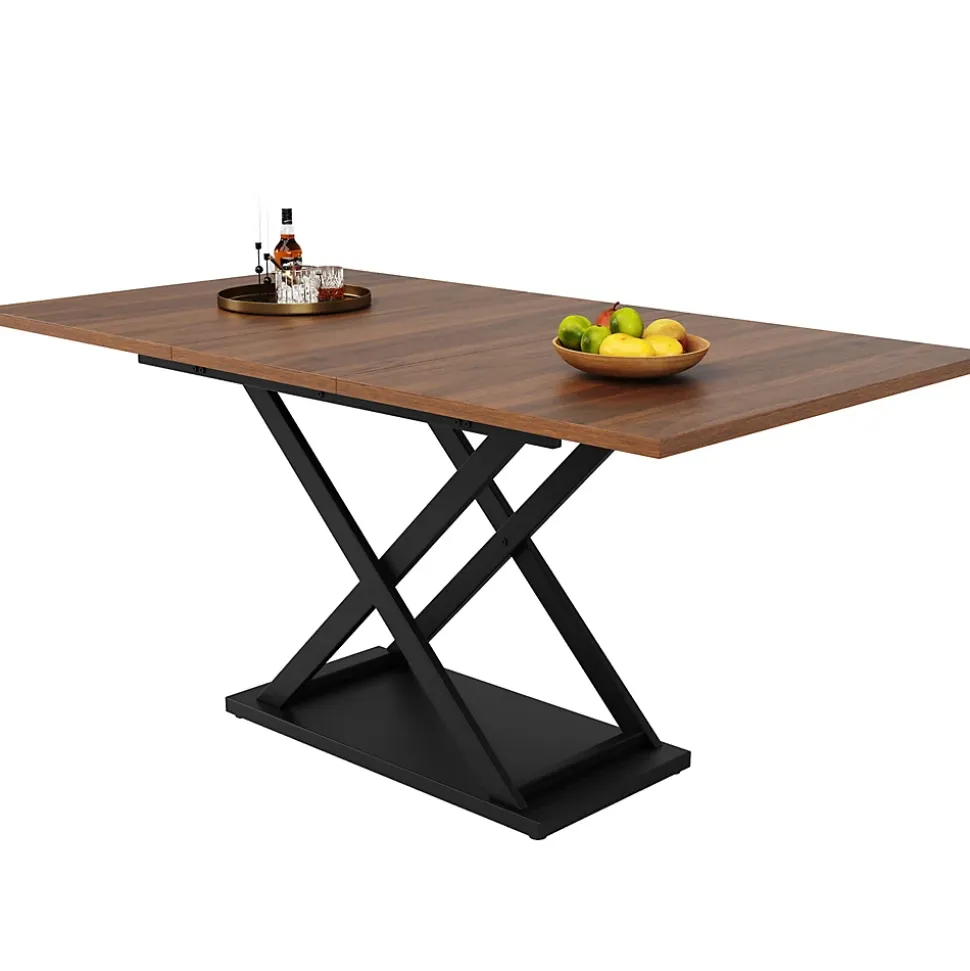 Ensemble table et chaises 120x80x75 cm extensible à 160 cm avec 4 chaises assise velours, structure métal