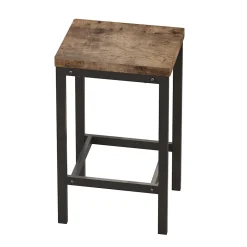 Ensemble table et chaises 148x40x90 cm longue avec 3 tabourets MDF, structure métal, finition naturelle