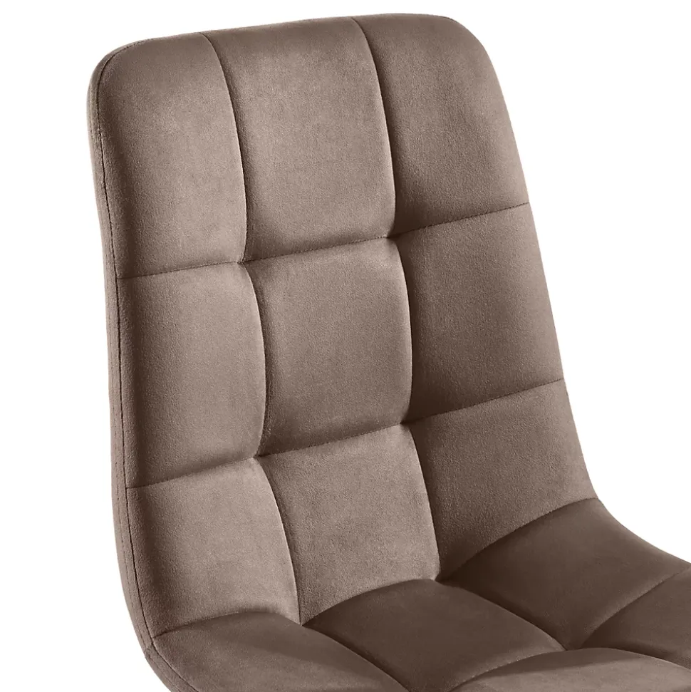 Ensemble table et chaises 117x68x75 cm avec 4 chaises en velours marron, table rectangulaire pieds métal doré