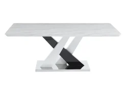Ensemble table EVAELA + 4 chaises OLLUA - Blanc et noir