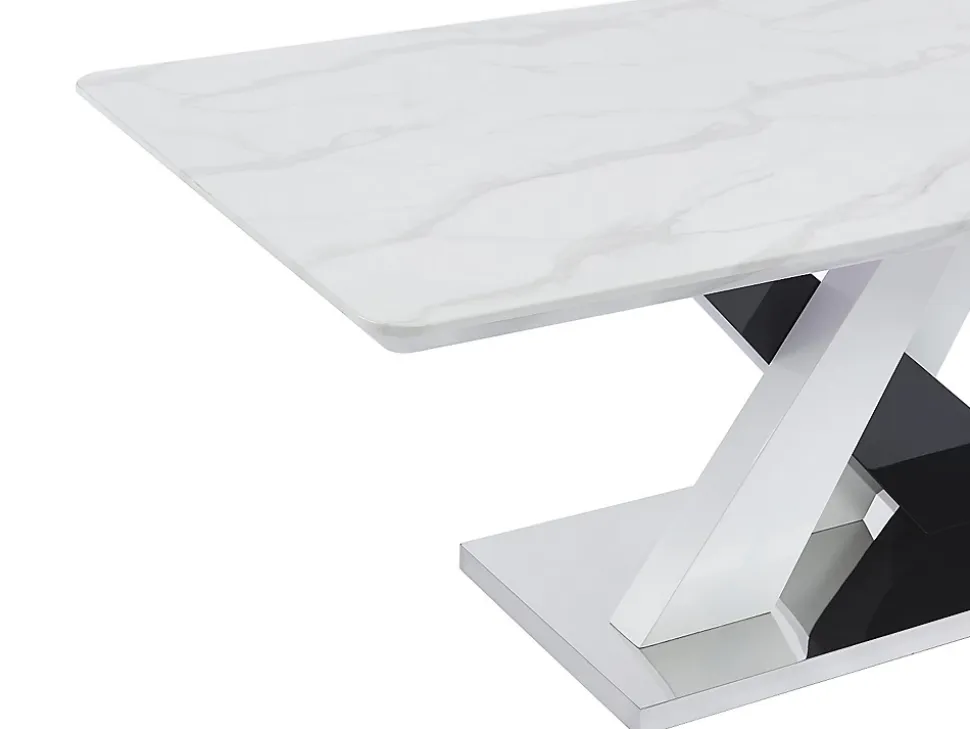 Ensemble table EVAELA + 4 chaises OLLUA - Blanc et noir