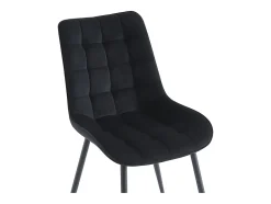 Ensemble table EVAELA + 4 chaises OLLUA - Blanc et noir