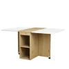 Ensemble table extensible 120x80 cm avec 4 chaises pliantes blanc et chêne pour salle à manger moderne