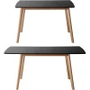 Ensemble table extensible 120/160cm HELGA et 6 chaises NORA noir - HAPPY GARDEN