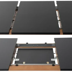 Ensemble table extensible 120/160cm HELGA et 6 chaises NORA noir - HAPPY GARDEN