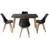Ensemble table extensible 120/160cm HELGA et 4 chaises NORA noir - HAPPY GARDEN