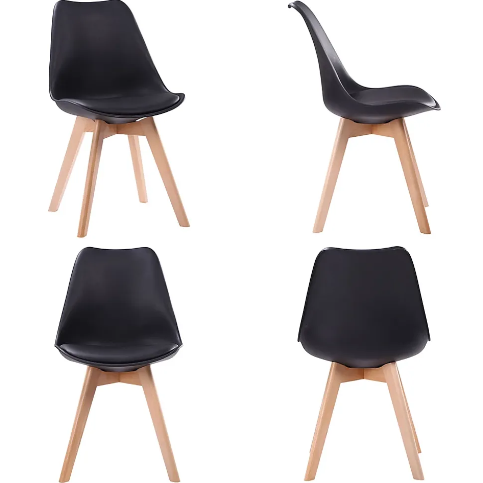 Ensemble table extensible 120/160cm HELGA et 4 chaises NORA noir - HAPPY GARDEN