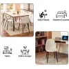 Ensemble table extensible noir 120-160 et 4 chaises style scandinaves blanches cassées
