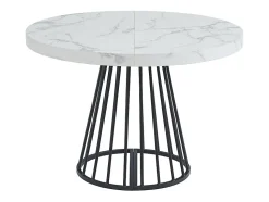 Ensemble table FIRELA + 4 chaises GULSUN - Effet marbre blanc et beige