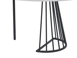 Ensemble table FIRELA + 4 chaises GULSUN - Effet marbre blanc et beige