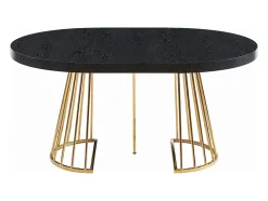 Ensemble table FIRELA + 4 chaises MASURIE - Noir et crème