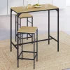 Ensemble table haute de bar DETROIT 95 cm et 2 tabourets design industriel