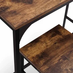 Ensemble table haute de bar DAYTON 100 cm et 4 chaises de bar effet vieilli design industriel