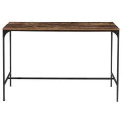 Ensemble table haute de bar DAYTON 150 cm et 6 tabourets effet vieilli design industriel