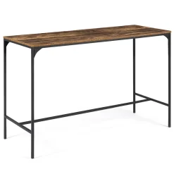 Ensemble table haute de bar DAYTON 150 cm et 6 tabourets effet vieilli design industriel