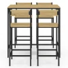 Ensemble table haute de bar DETROIT 100 cm et 4 chaises de bar design industriel
