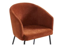 Ensemble table KOMONI + 4 chaises MORONI - Blanc laqué et terracotta