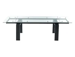 Ensemble table LUBANA + 4 chaises PEGA - Transparent et noir