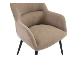Ensemble table MALATA + 4 chaises HEKA - Effet marbre noir et beige