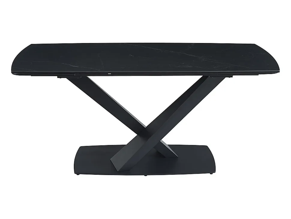 Ensemble table MALATA + 4 chaises HEKA - Effet marbre noir et beige