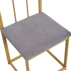 Ensemble Table Manger Chaises Gris Fer Doré Blackcolors