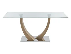 Ensemble table MELODIE II + 4 chaises BERLONA - Transparent et gris