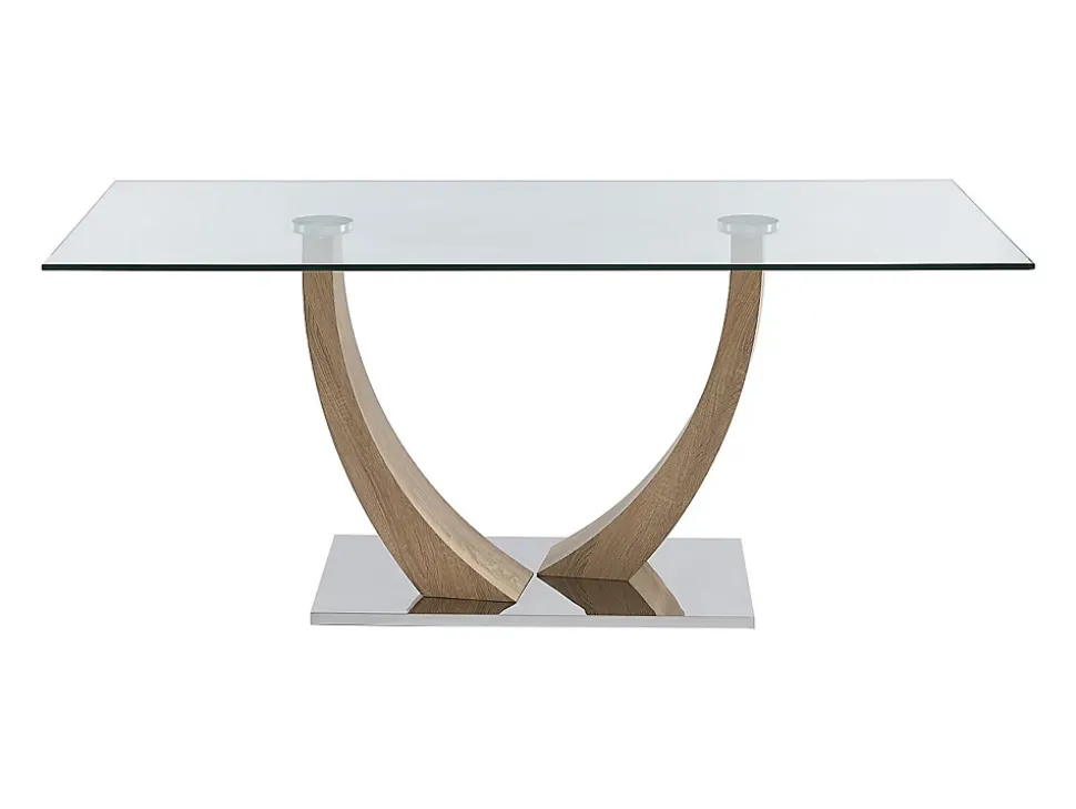 Ensemble table MELODIE II + 4 chaises BERLONA - Transparent et gris