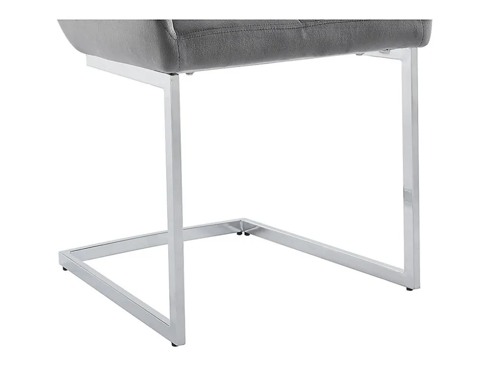 Ensemble table MELODIE II + 4 chaises BERLONA - Transparent et gris