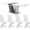 Ensemble table NOAMI + 4 chaises TWIZY - Blanc et gris