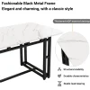 Ensemble Table Rectangulaire 120x70 cm et 4 Chaises en Velours Gris Foncé - Dossier Rembourré, MDF Blanche, Pieds Noirs