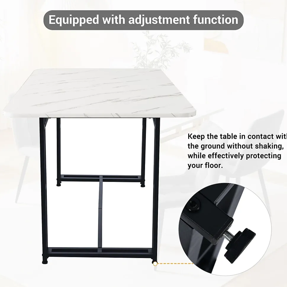 Ensemble Table Rectangulaire 120x70 cm et 4 Chaises en Velours Noir - Dossier Rembourré, MDF Blanche, Pieds Noirs