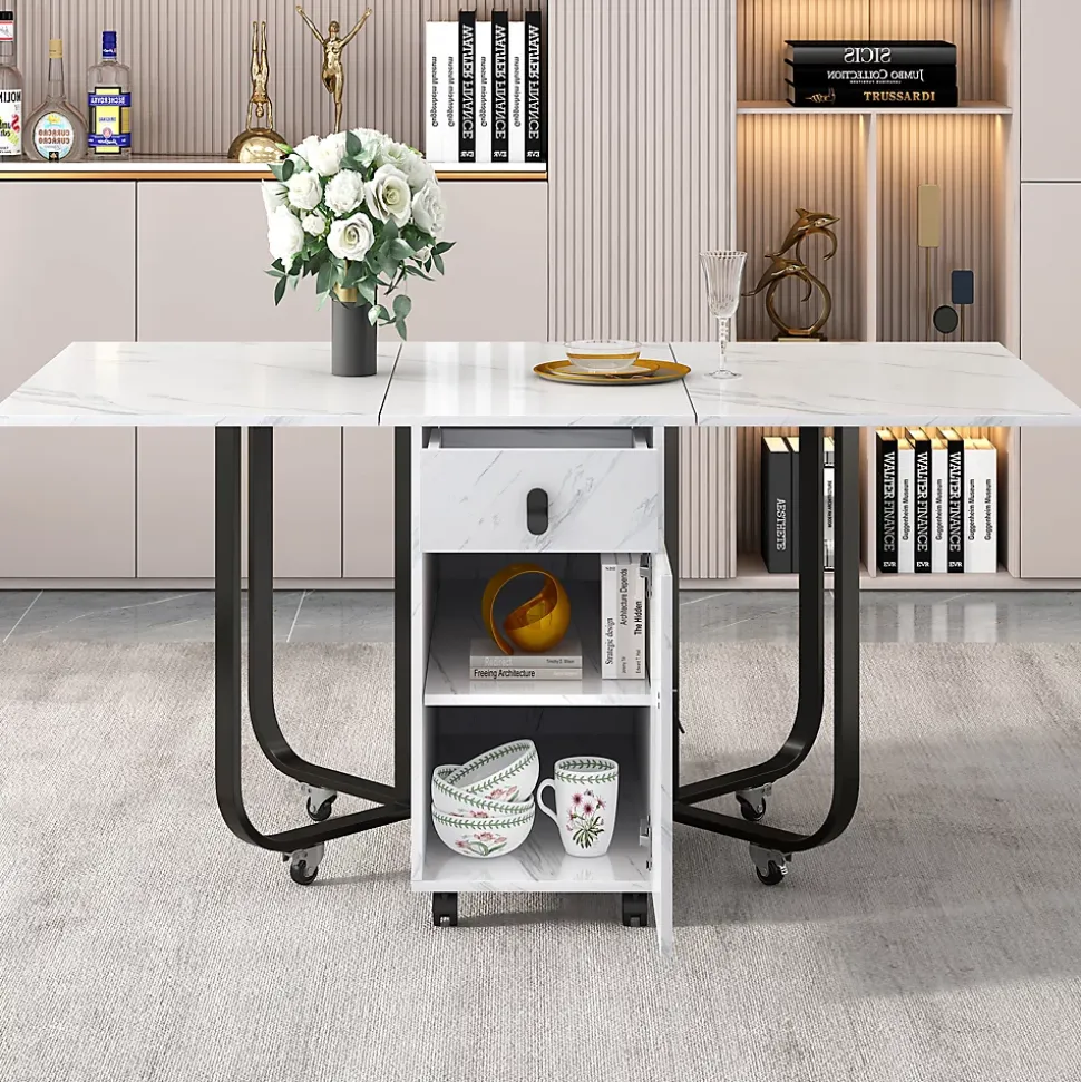Ensemble Table Rectangulaire Pliante et 4 Chaises en Velours Gris Foncé - Dossier Rembourré, MDF et Pieds Noirs