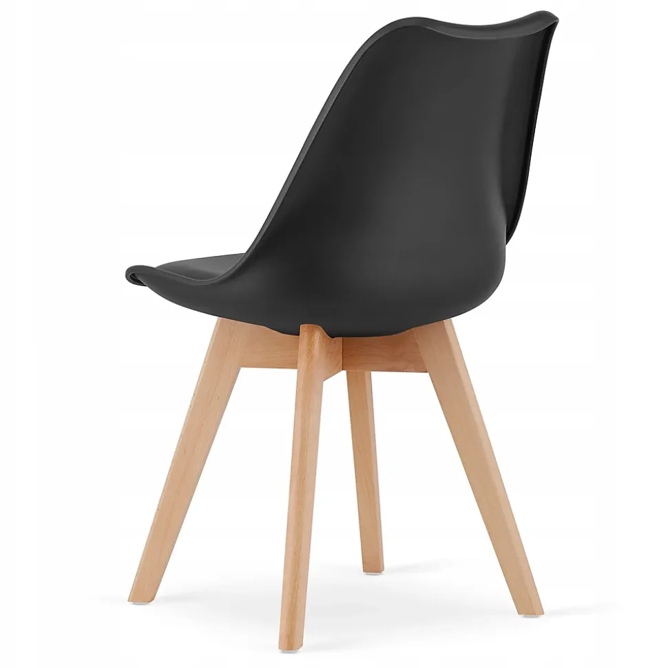 Ensemble table rectangulaire VALORA et 4 chaises noires RIXK - Chêne Sonoma