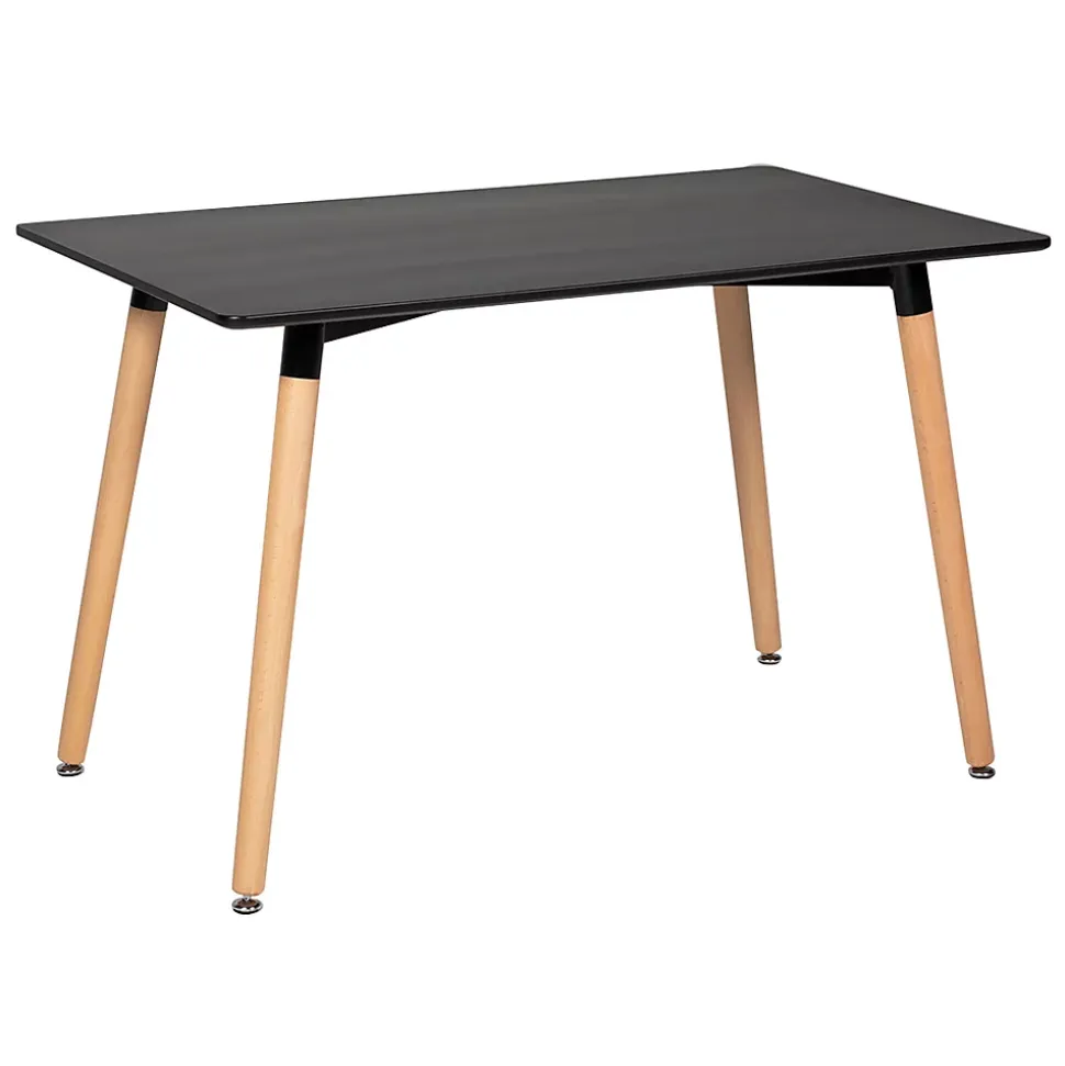 Ensemble table rectangulaire 120cm PIA et 4 chaises NORA noir - HAPPY GARDEN