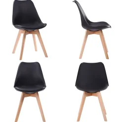 Ensemble table rectangulaire 120cm PIA et 4 chaises NORA noir - HAPPY GARDEN
