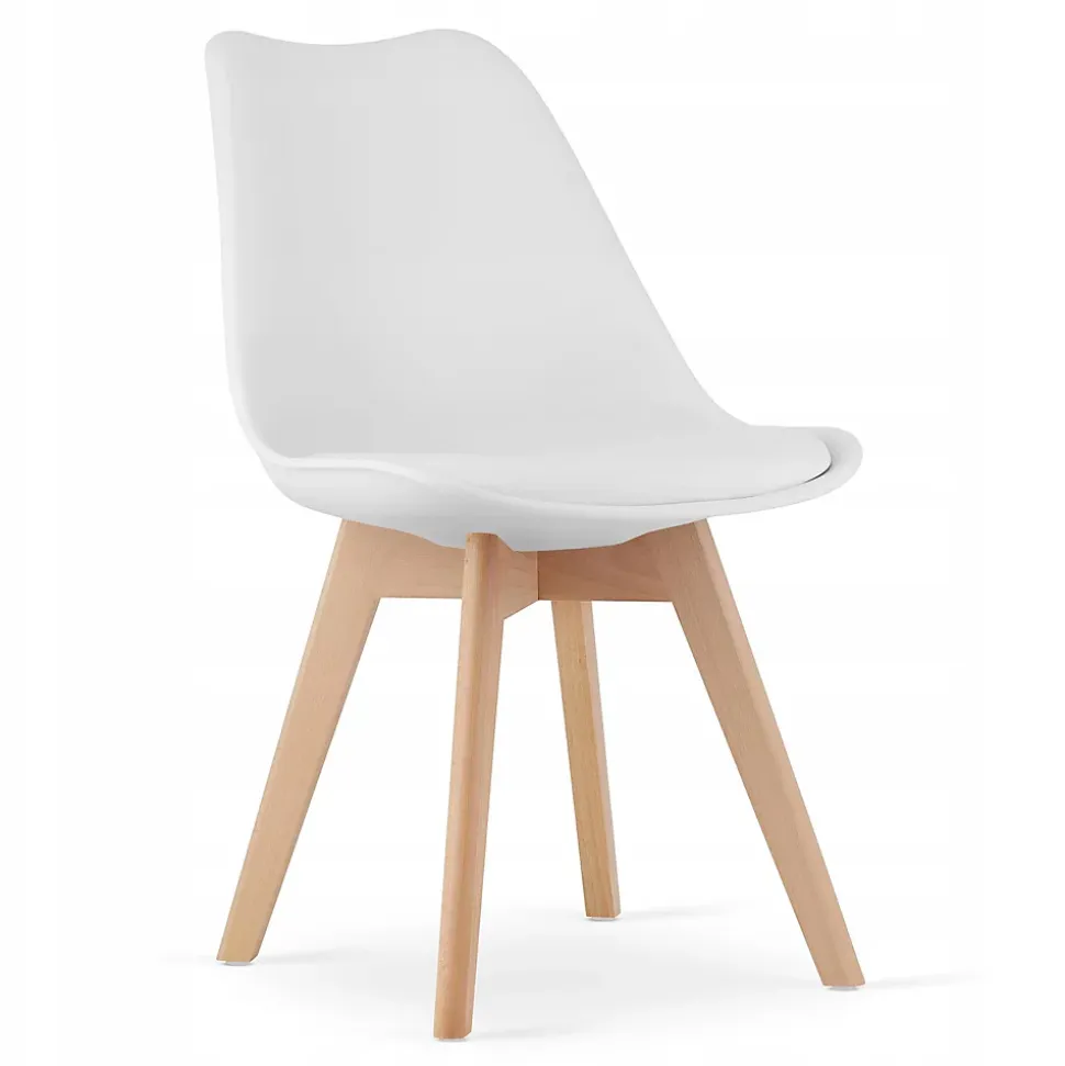 Ensemble table rectangulaire Valora 120x80 en chêne Sonoma + 4 chaises blanches RIKX
